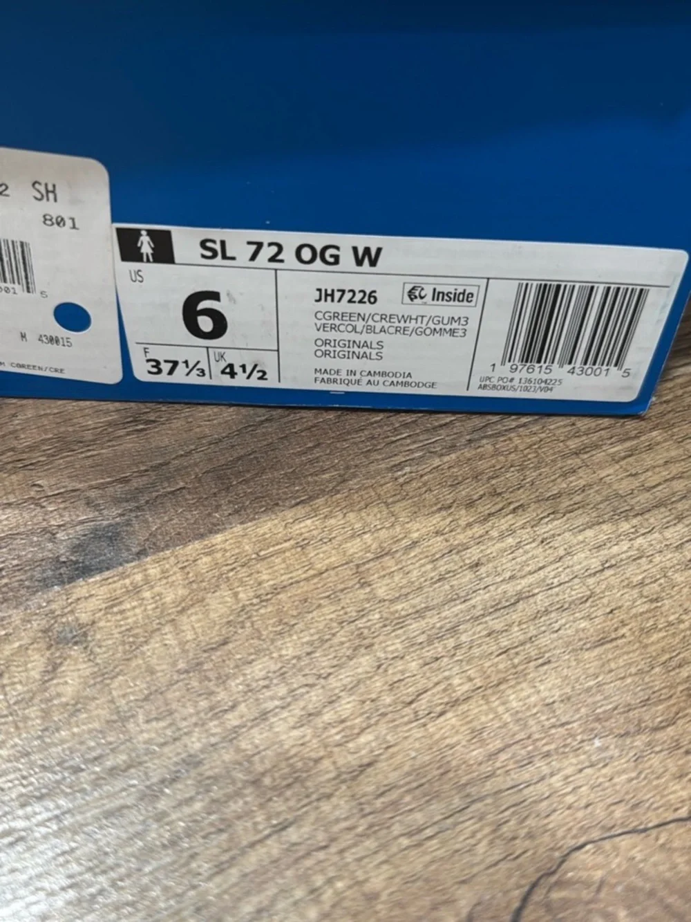 adidas Green Floral Print Athletic Shoes with Cream Stripes - Picture 4 of 4